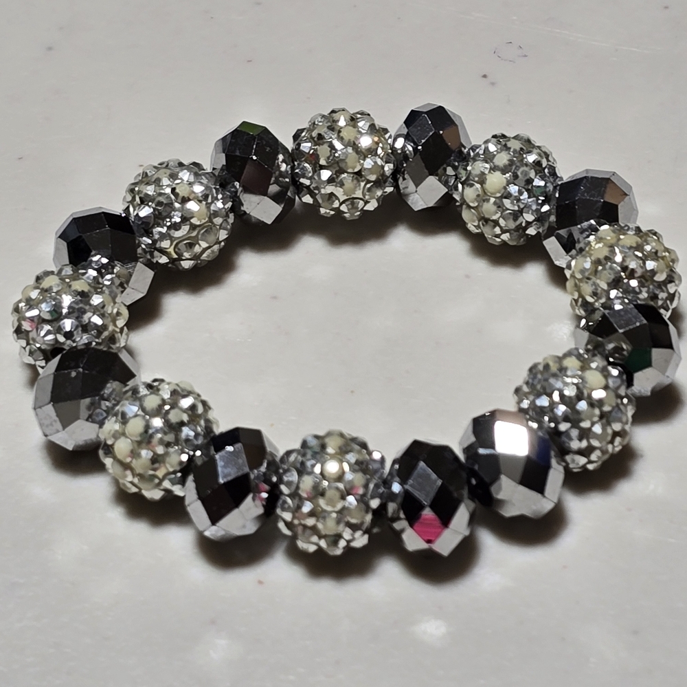 Shiny facited Crystal Ball Bracelet Lot 5